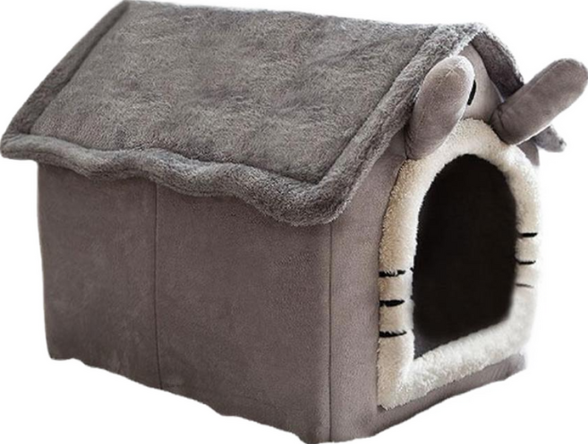 DING DONG PET 寵物米優柔軟屋, 軟萌寵物屋 灰色, 1個