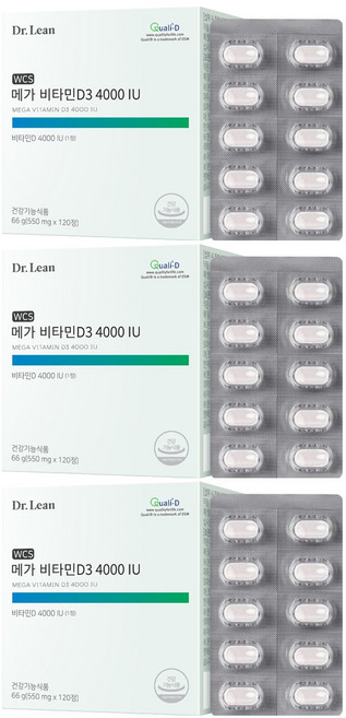 닥터린 메가 비타민D3 4000 IU 66g, 120정, 3개