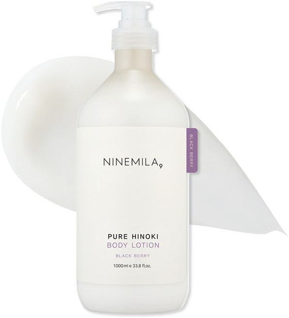 나인밀라 퓨어 히노끼 바디로션 블랙베리향, 1L, 1개