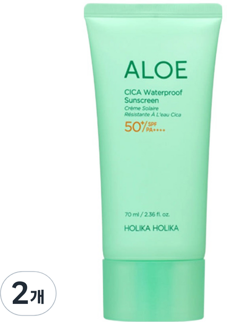 HOLIKA HOLIKA 蘆薈積雪草防水防曬霜 SPF50+ PA++++, 2個, 70ml