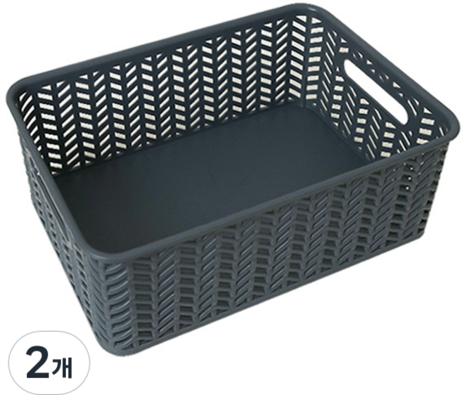 스내지 헤링본 바스켓 오픈형 3-1호 11L, 차콜, 2개