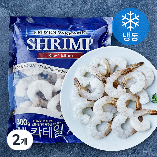 팜앤푸드 손질 생 칵테일 새우살 (냉동), 2개, 300g(25~35미)
