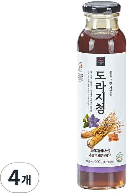 허니비푸드 꿀을그린사람들 도라지청, 1개입, 4개, 400g