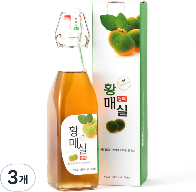 황매실 원액, 650g, 3개
