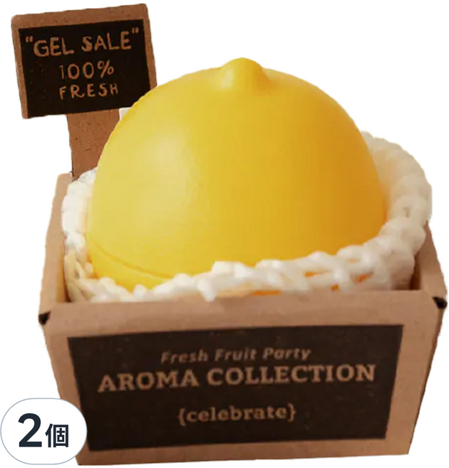 水果造型室內香氛膏 100% Fresh Gel, 檸檬香味, 2個