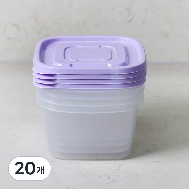 롯데이라이프 이라이프 튼튼간편 보관용기 정사각, 20개, 970ml