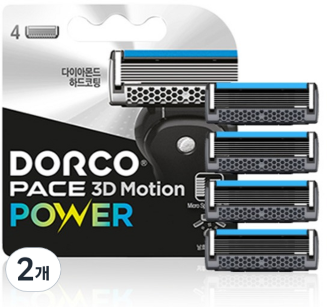 도루코 페이스 3D 모션 파워 7중 면도날, 4개입, 2개