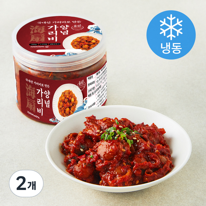 올림 국내산 양념 가리비장 (냉동), 200g, 2개