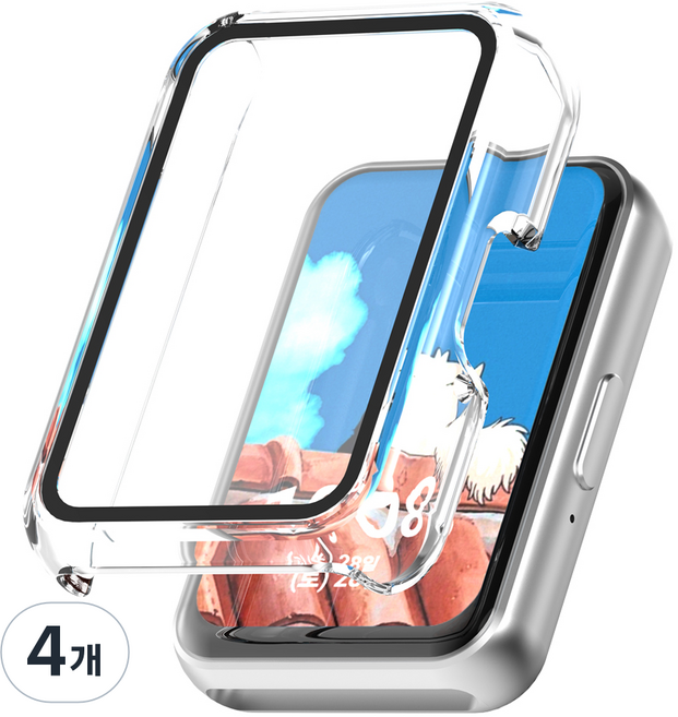 누아트 갤럭시핏 시리즈 풀커버 하드 케이스, 투명, 4개