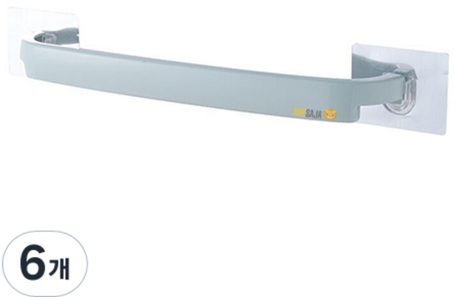 또사자 무타공 수건걸이 부착형, 블루, 6개