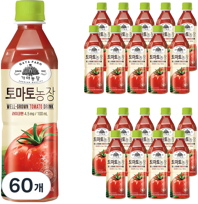 가야농장 토마토 주스, 500ml, 60개