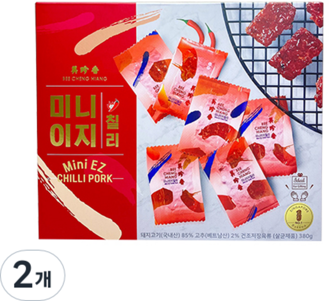 비첸향 미니이지 칠리포크 육포, 380g, 2개