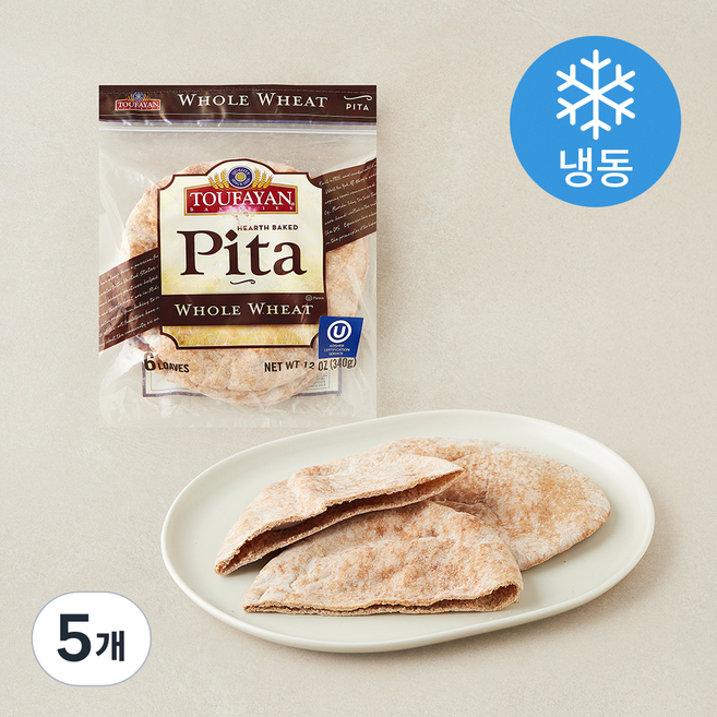 투파얀 통밀 피타브레드 6개입 (냉동), 340g, 5개