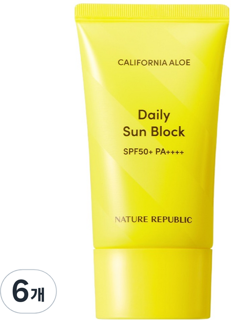 네이처리퍼블릭 캘리포니아 알로에 데일리 선블럭 SPF50+ PA++++, 57ml, 6개