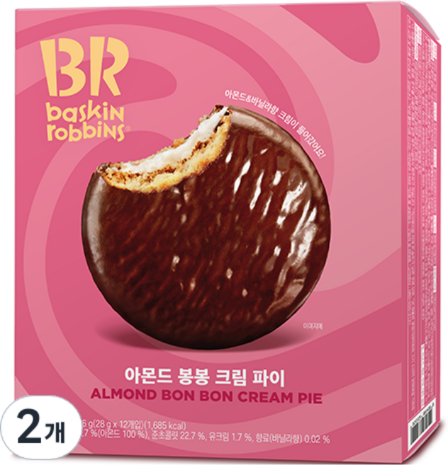 배스킨라빈스 아몬드 봉봉 크림 파이, 336g, 2개