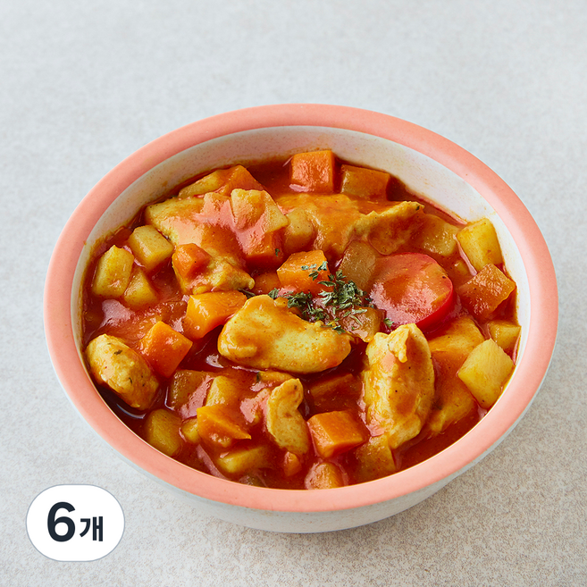 정미경키친 킨더가든 우리아이 토마토 치킨 커리, 220g, 6개