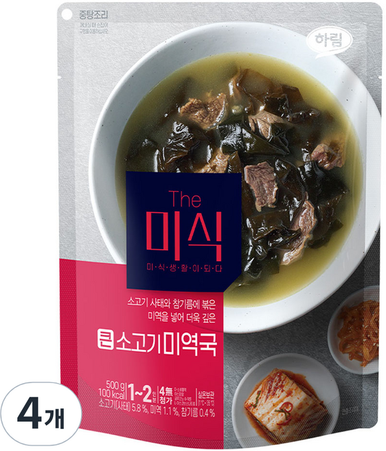 더미식 큰 소고기미역국, 500g, 4개