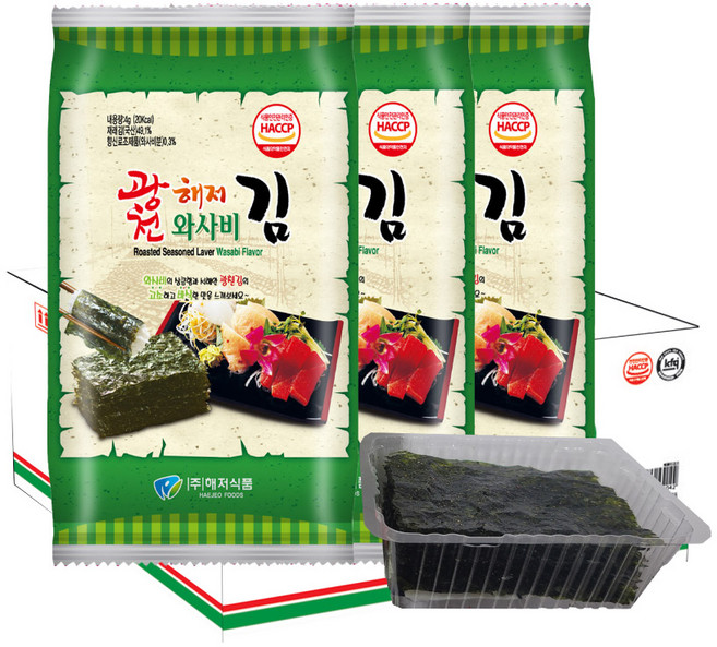 광천해저김 와사비 김, 4g, 72개