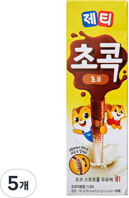 제티 초콕, 3.6g, 10개입, 5개