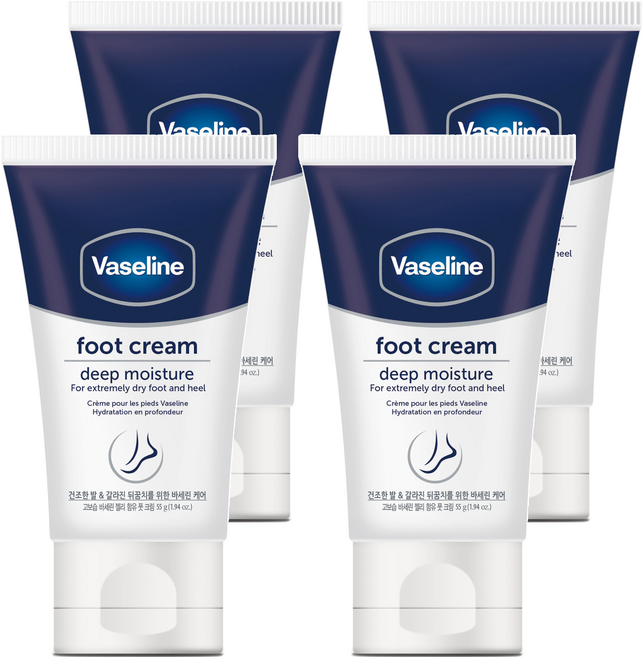 바세린 딥 모이스처 풋크림, 1개입, 4개, 55g