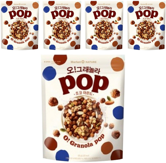 오그래놀라 팝 초코아몬드, 370g, 5개