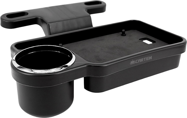 CARTEM 頭枕折疊杯架置物桌, 1個, 黑色