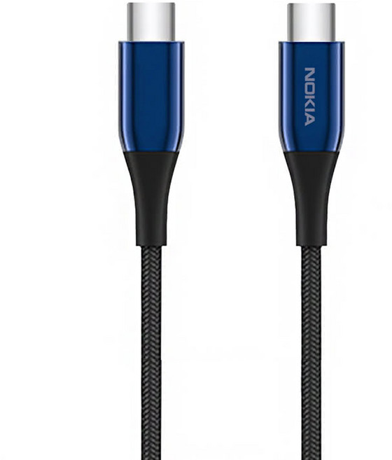 NOKIA 諾基亞 USB-C to USB-C Cable P8201C (3A) 充電傳輸線, 2m, 海軍藍, 1條