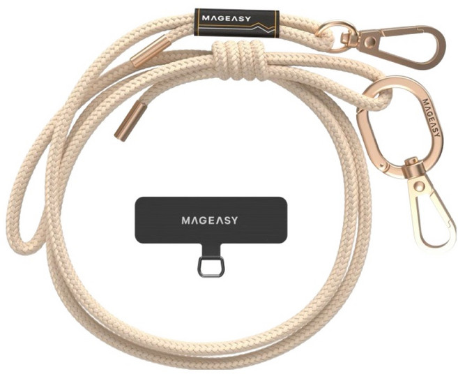 MAGEASY STRAP 掛繩 6.0mm 繩索掛繩 含掛繩卡, 內斂杏, 1組