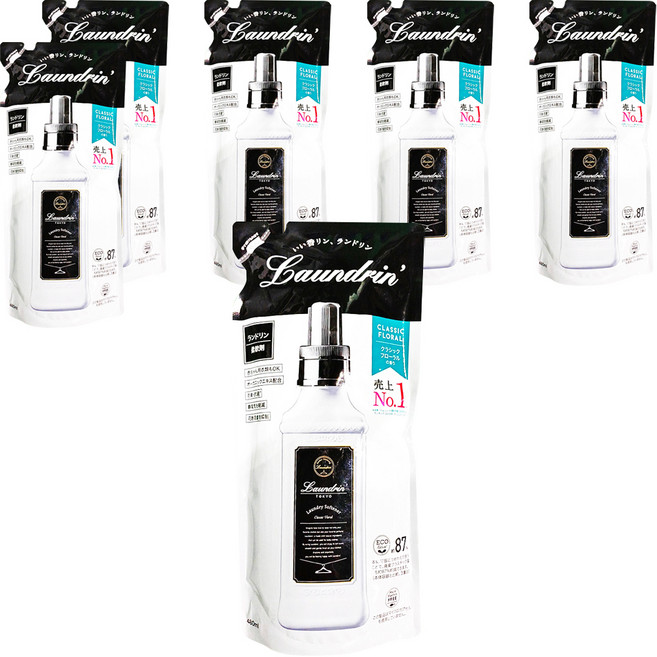 Laundrin' 朗德林 香水柔軟精補充包 經典花香, 480ml, 6包
