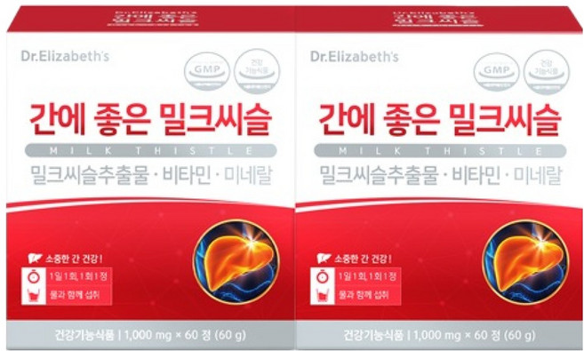 닥터엘리자베스 간에 좋은 밀크씨슬 60p, 2개, 60g