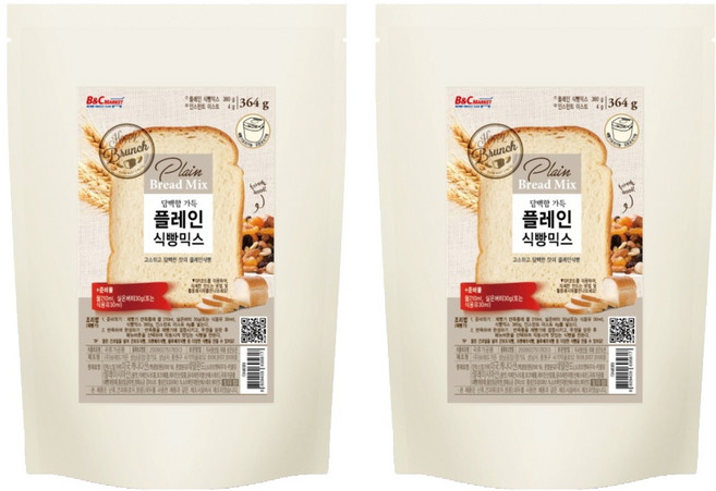 브레드가든 플레인 식빵 믹스, 364g, 2개