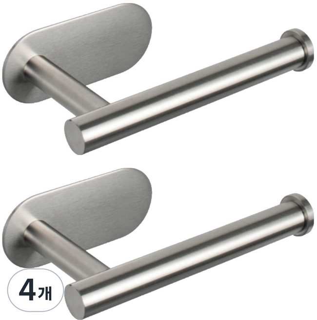 하이엉클 접착식 스테인리스 휴지 걸이, 실버, 4개