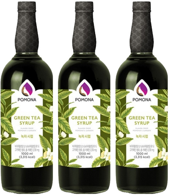 포모나 녹차 시럽, 1L, 3개