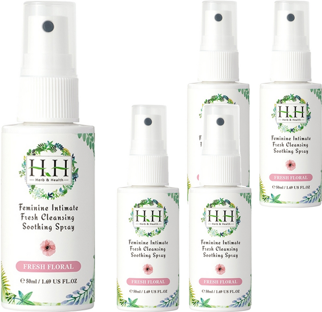 HH 草本新淨界 私密潔淨舒緩噴霧 清新花香, 5瓶, 50ml