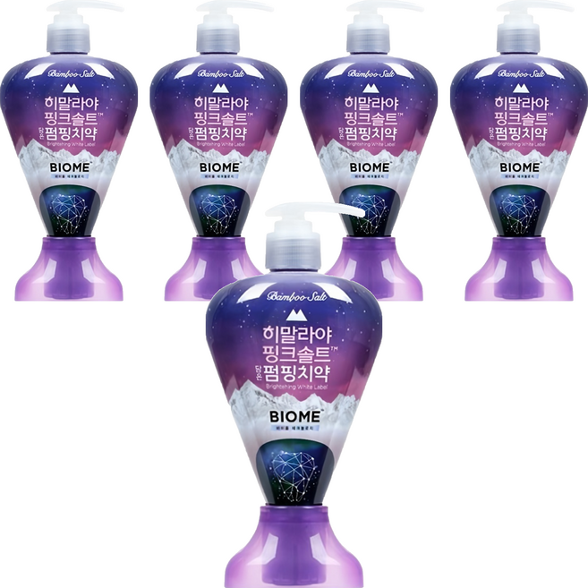 히말라야핑크솔트 바이옴 구취전문 펌핑치약, 285g, 5개