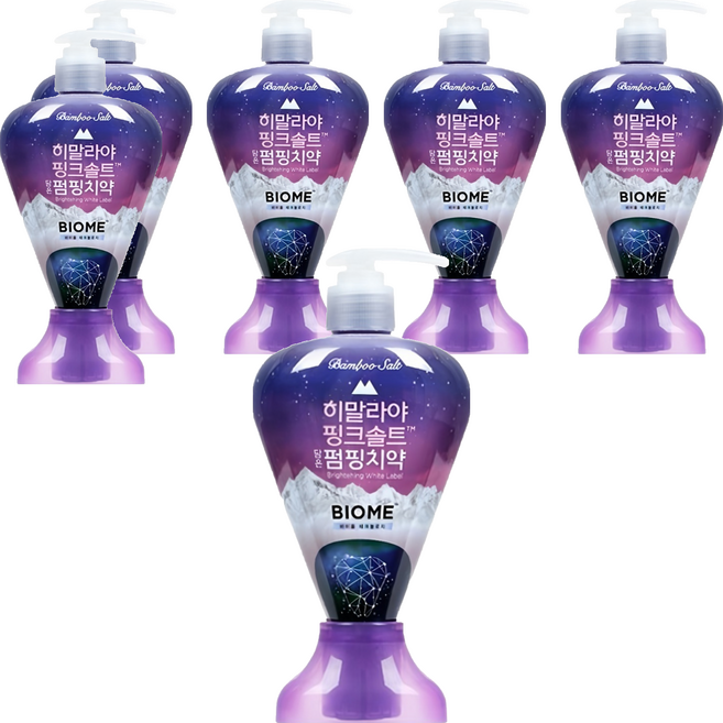 히말라야핑크솔트 바이옴 구취전문 펌핑치약, 285g, 6개