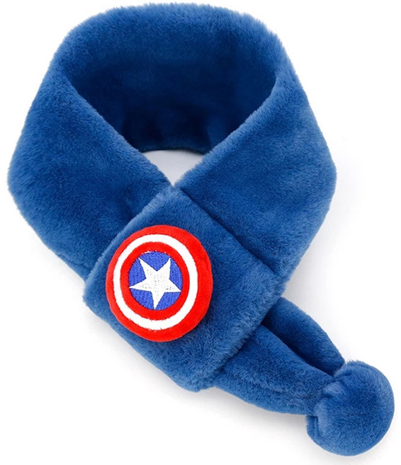 MARVEL 漫威 CAPTAIN AMERICA 美國隊長 兒童絨毛保暖圍巾 HM1007