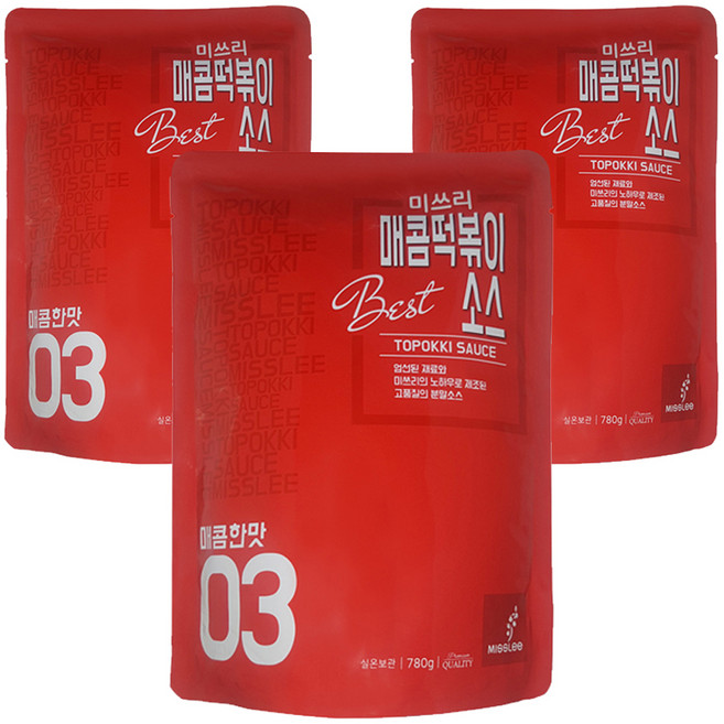 미쓰리 떡볶이소스 03 매콤한맛, 780g, 3개