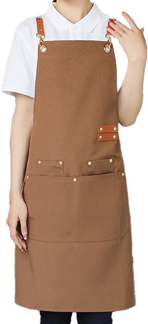 咪咪購物 工作圍裙, 淺咖色, 2件
