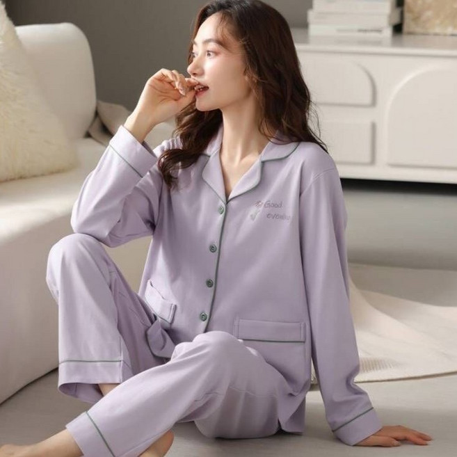 Elsso 女款透氣翻領多彩設計日常睡衣