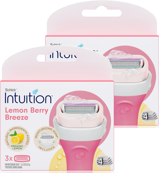인튜이션 레몬 베리 브리즈 여성 제모기 면도날 리필, 3개입, 2개