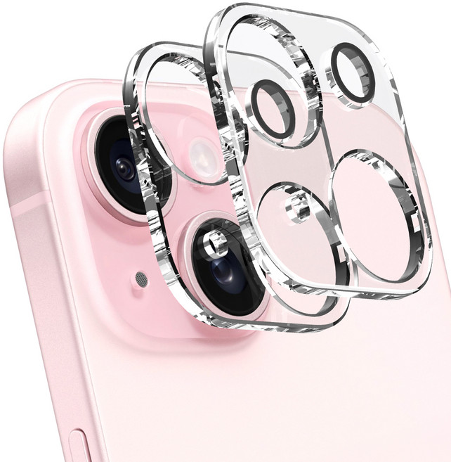 아이몰 아이폰 강화유리 일체형 투명 클리어 카툭튀 보호캡 필름 2매, 1세트