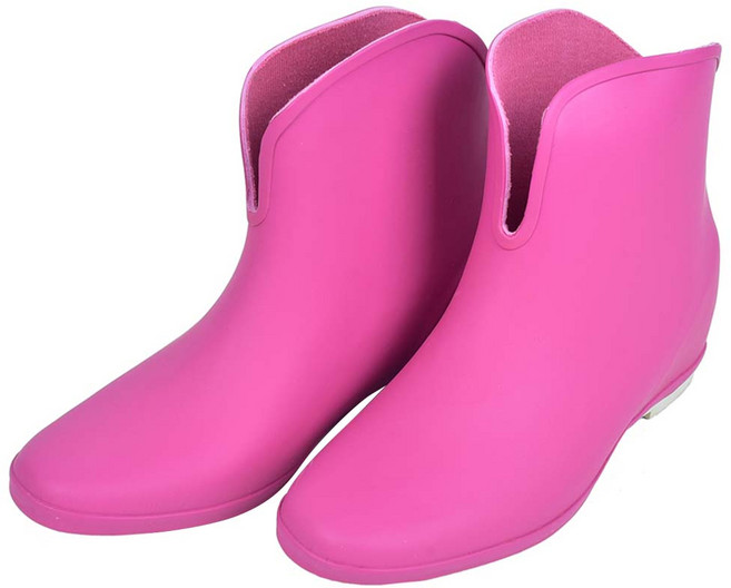 2mm 日系繽紛時尚 內增高輕量短筒雨靴/雨鞋