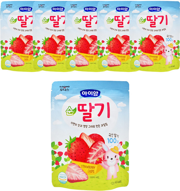 ILDONG 日東 Iyaam 水果脆片 草莓 冷凍乾燥技術製成 酥脆香甜 適合10個月以上孩童食用, 12g, 6包