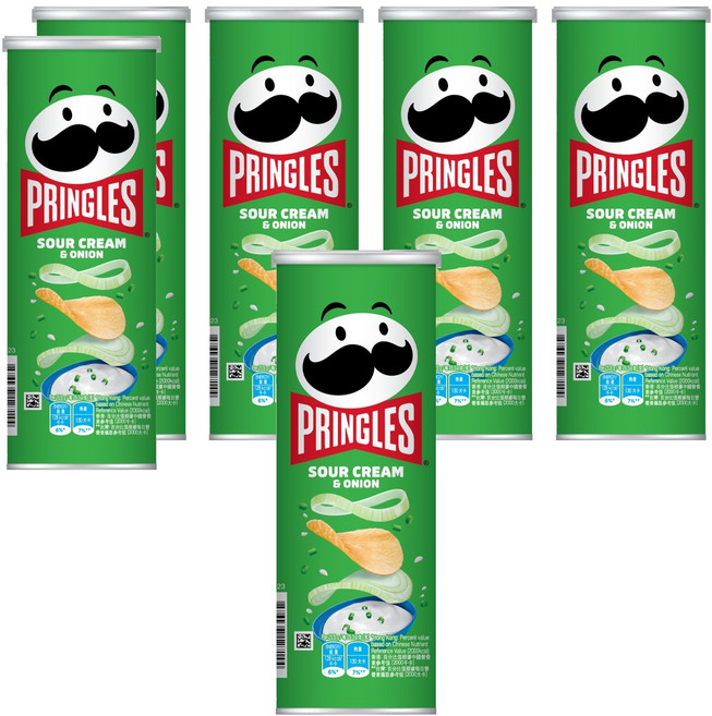 PRINGLES 品客 洋芋片 香濃洋蔥口味 酥脆口感, 102g, 6罐