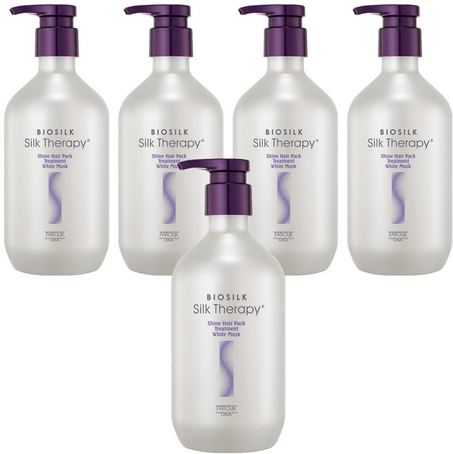실크테라피 샤인 헤어팩 트리트먼트 화이트 머스크, 500ml, 5개