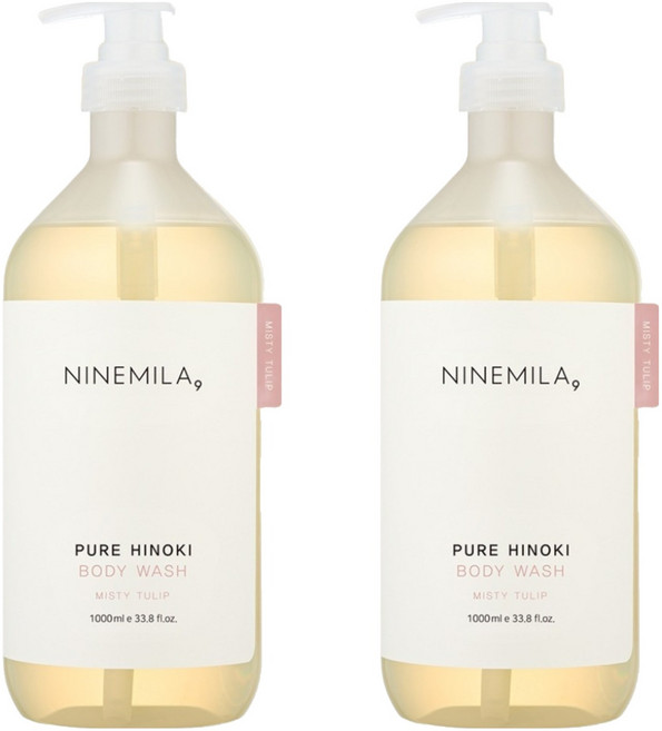 NINEMILA 純粹檜木沐浴乳 迷霧鬱金香, 2個, 1L