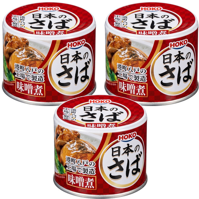 HOKO 寶幸 青花魚罐 味噌煮, 190g, 3罐