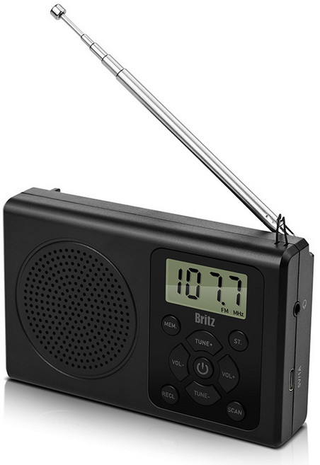 브리츠 휴대용 FM 라디오, BZ-R120, 블랙
