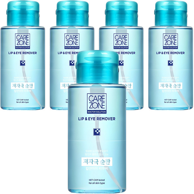 케어존 저자극 립 앤 아이리무버, 300ml, 5개